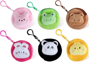 28-Pack Mini Stuffed Plush Animals Toys for Kids Party Bag Fillers, Keychain Coin Purse Bags for Kids Birthday Party Favors Goodie Bags Return Gifts Classroom Rewards