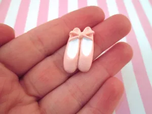 6 Pink Ballet Flats Resin Cabochons Ballet Shoes Ballet Pointe Shoes, #761b