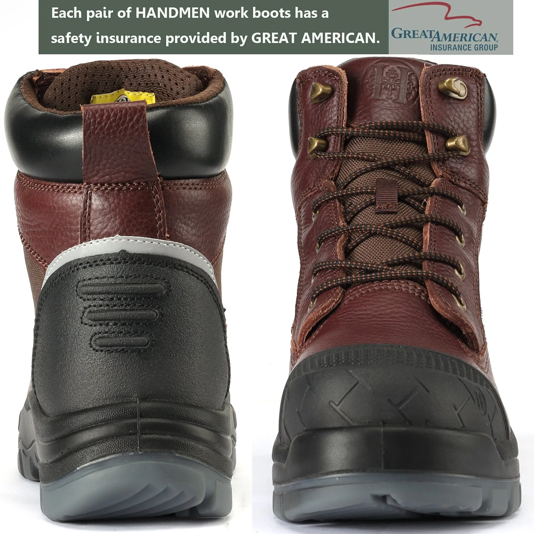 80N03 / 81N03 Soft Toe / Composite Toe 6" Waterproof Mens Work Boots, Non-Slip Puncture-Proof Safety Anti-Static Working Shoes