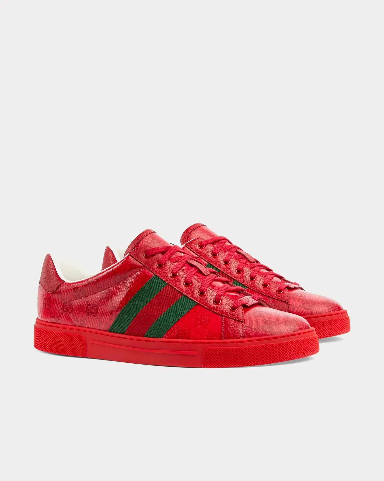 Ace GG Crystal Canvas Red Low Top Sneakers