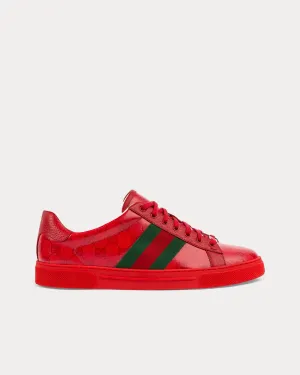 Ace GG Crystal Canvas Red Low Top Sneakers