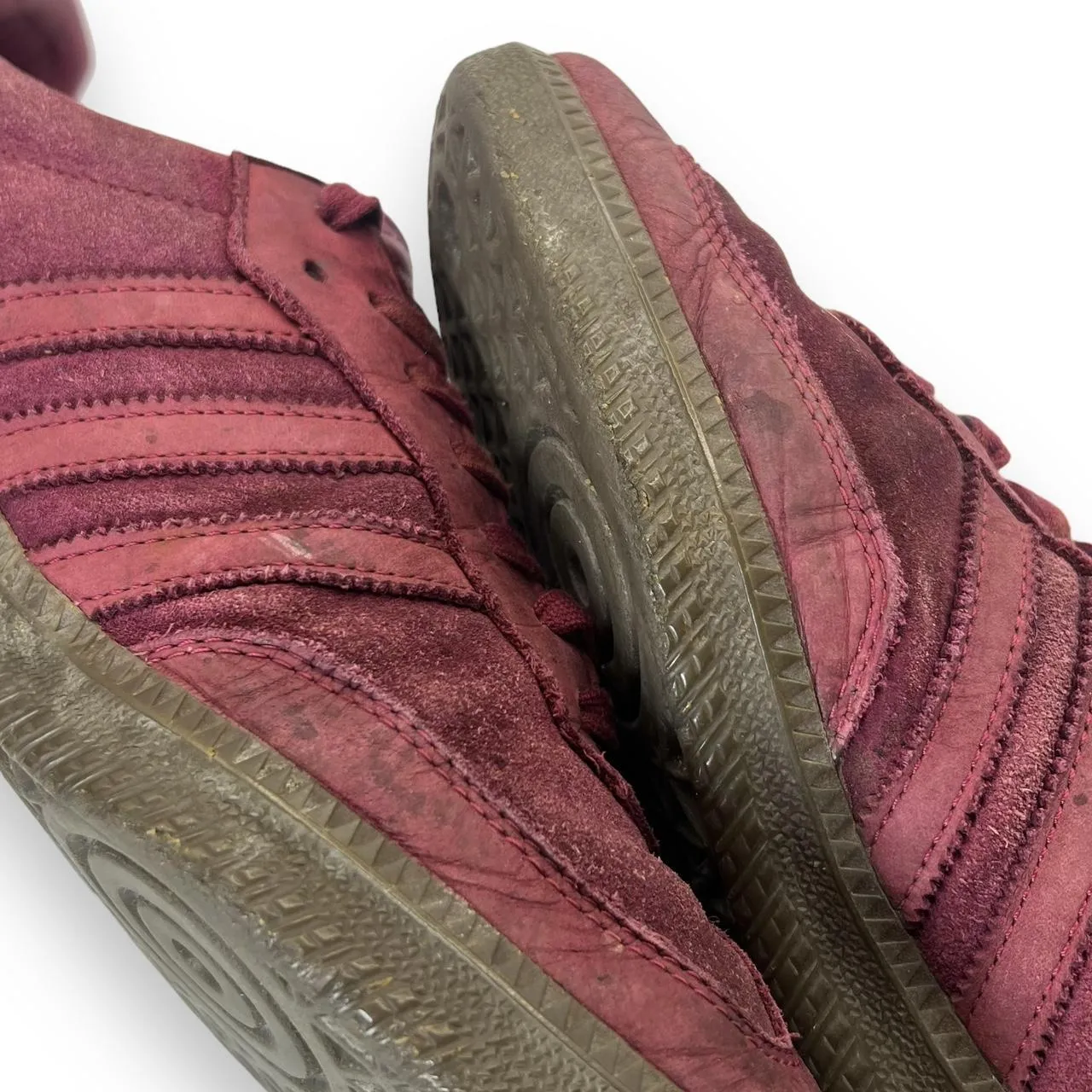 ADIDAS SAMBA Classic Three Stripe Burgundy Red Running Sneakers Shoes Trainers