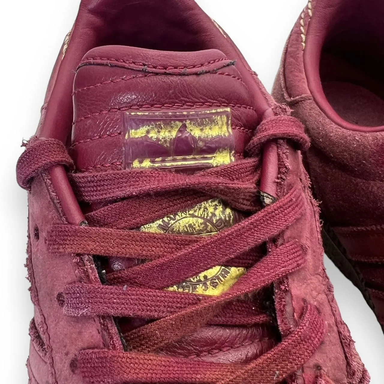 ADIDAS SAMBA Classic Three Stripe Burgundy Red Running Sneakers Shoes Trainers