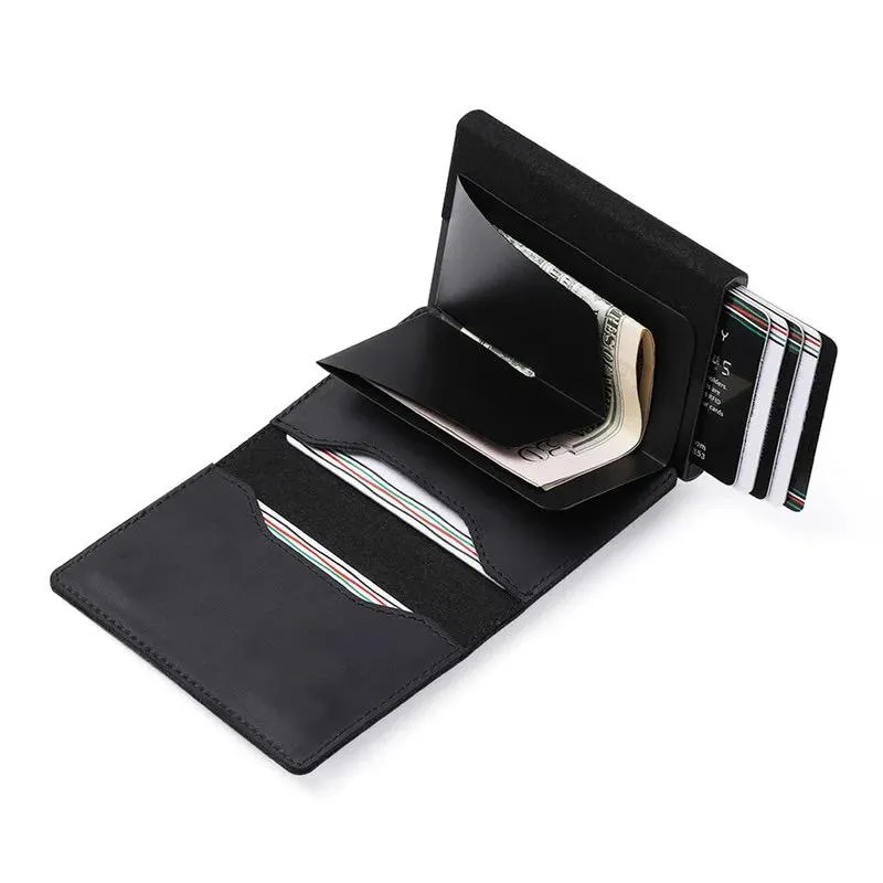 AirTag Wallet - Premium Leather Card Holder RFID Blocking Smart Wallet with AirTag Case
