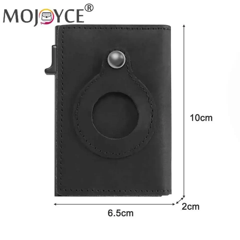 AirTag Wallet - Premium Leather Card Holder RFID Blocking Smart Wallet with AirTag Case
