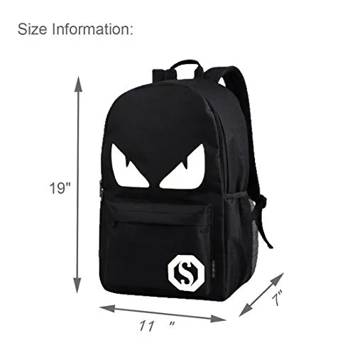 Anime Luminous Backpack Noctilucent School Bags Daypack Usb Chargeing Port Laptop Bag Handbag For
