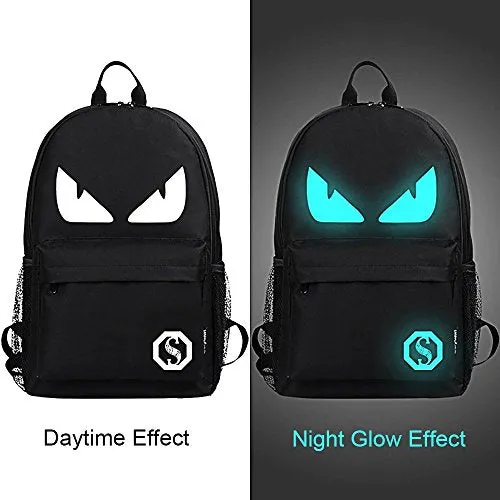 Anime Luminous Backpack Noctilucent School Bags Daypack Usb Chargeing Port Laptop Bag Handbag For