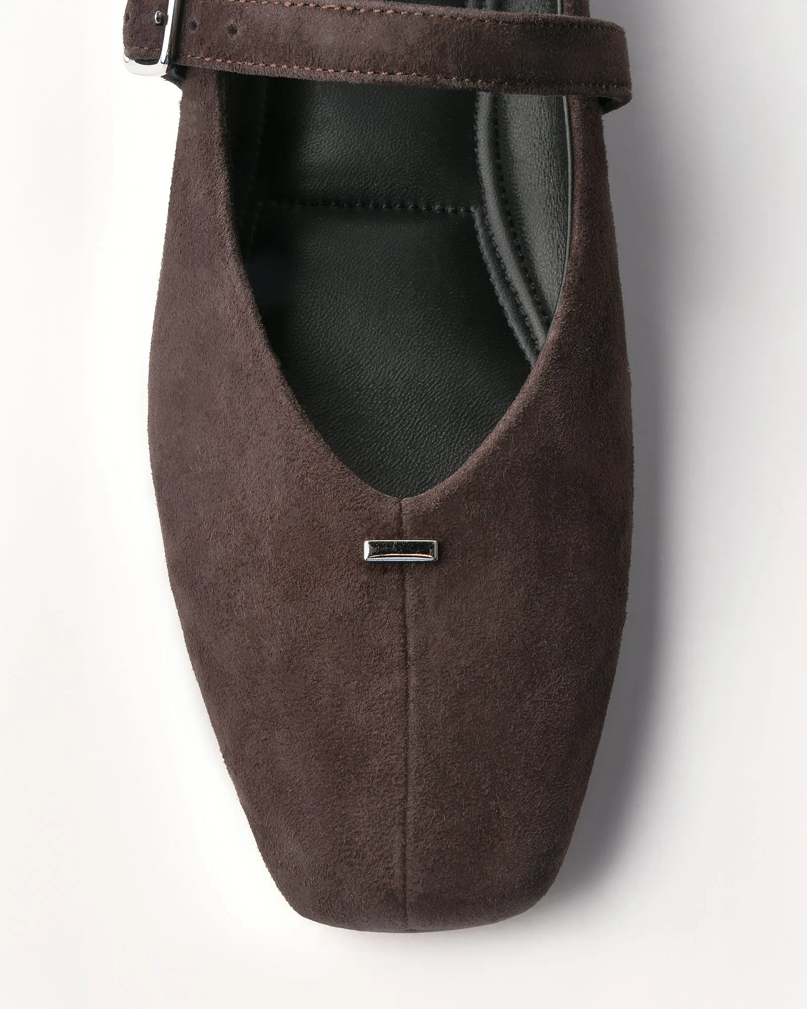 APRIL CASUAL FLATS BITTER CHOC SUEDE
