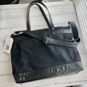 Archive in Black Canvas, Black Crocodile Emboss
