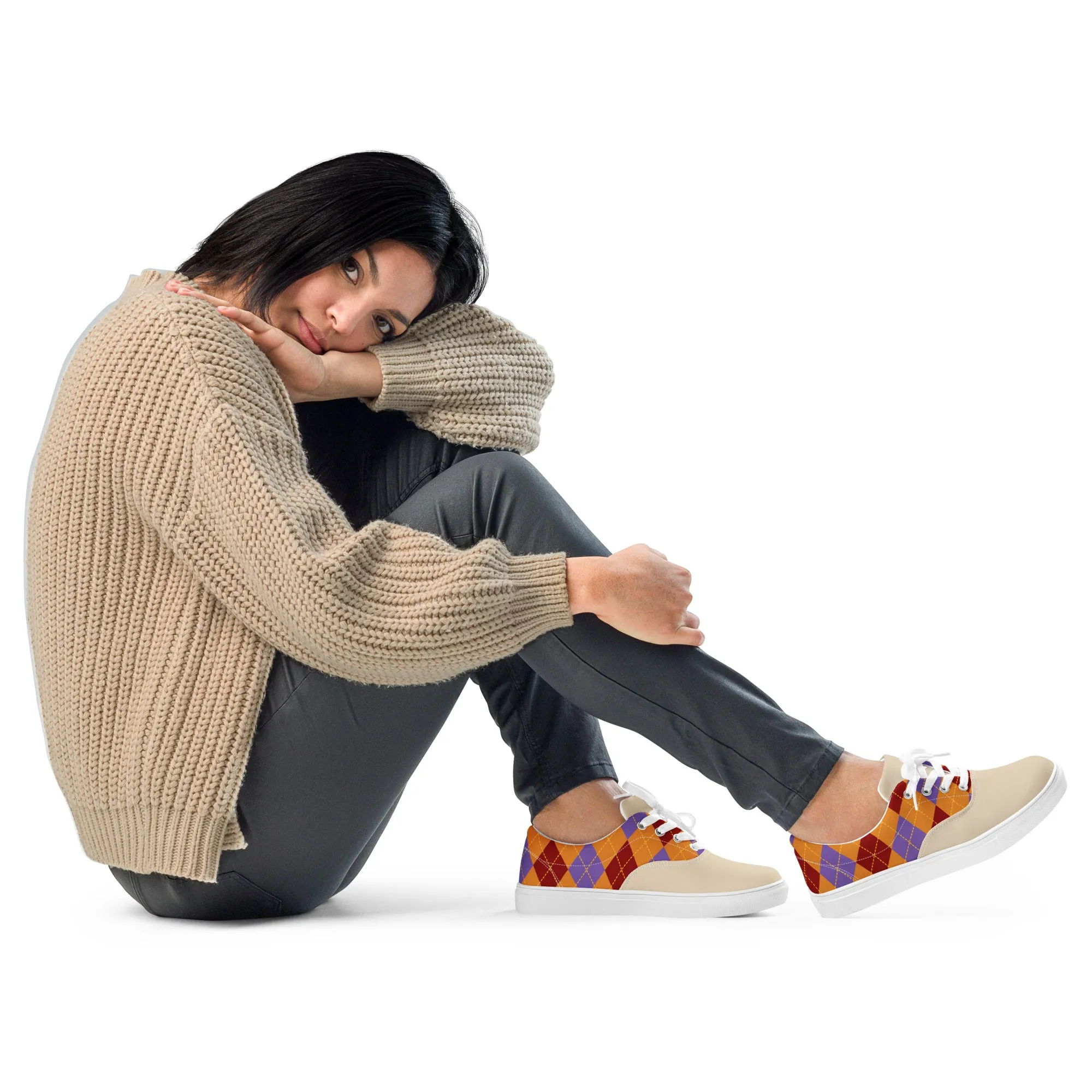 Argyle Women’s lace up canvas shoes