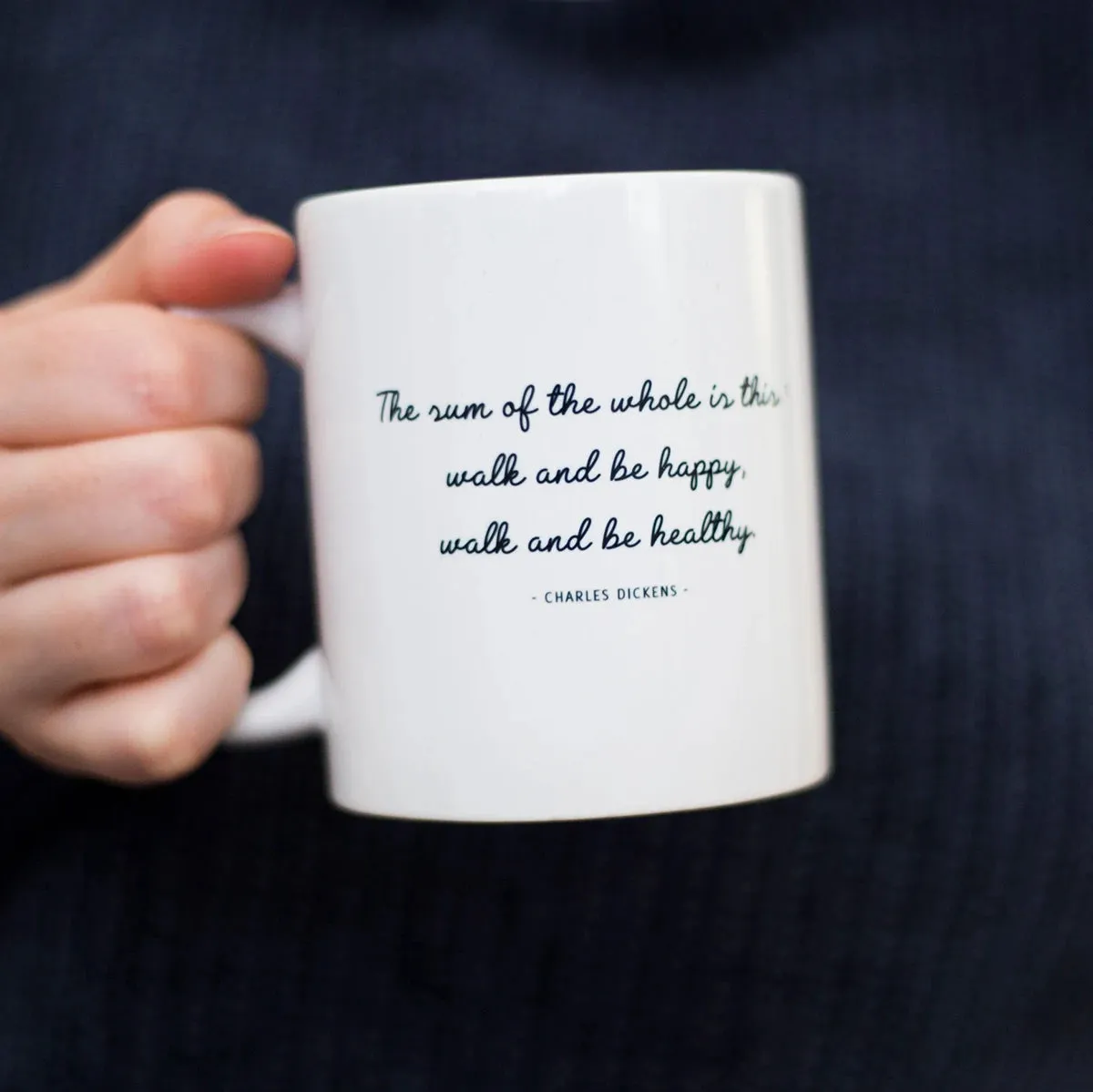 Be Happy Walking Quote Mug