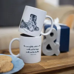 Be Happy Walking Quote Mug