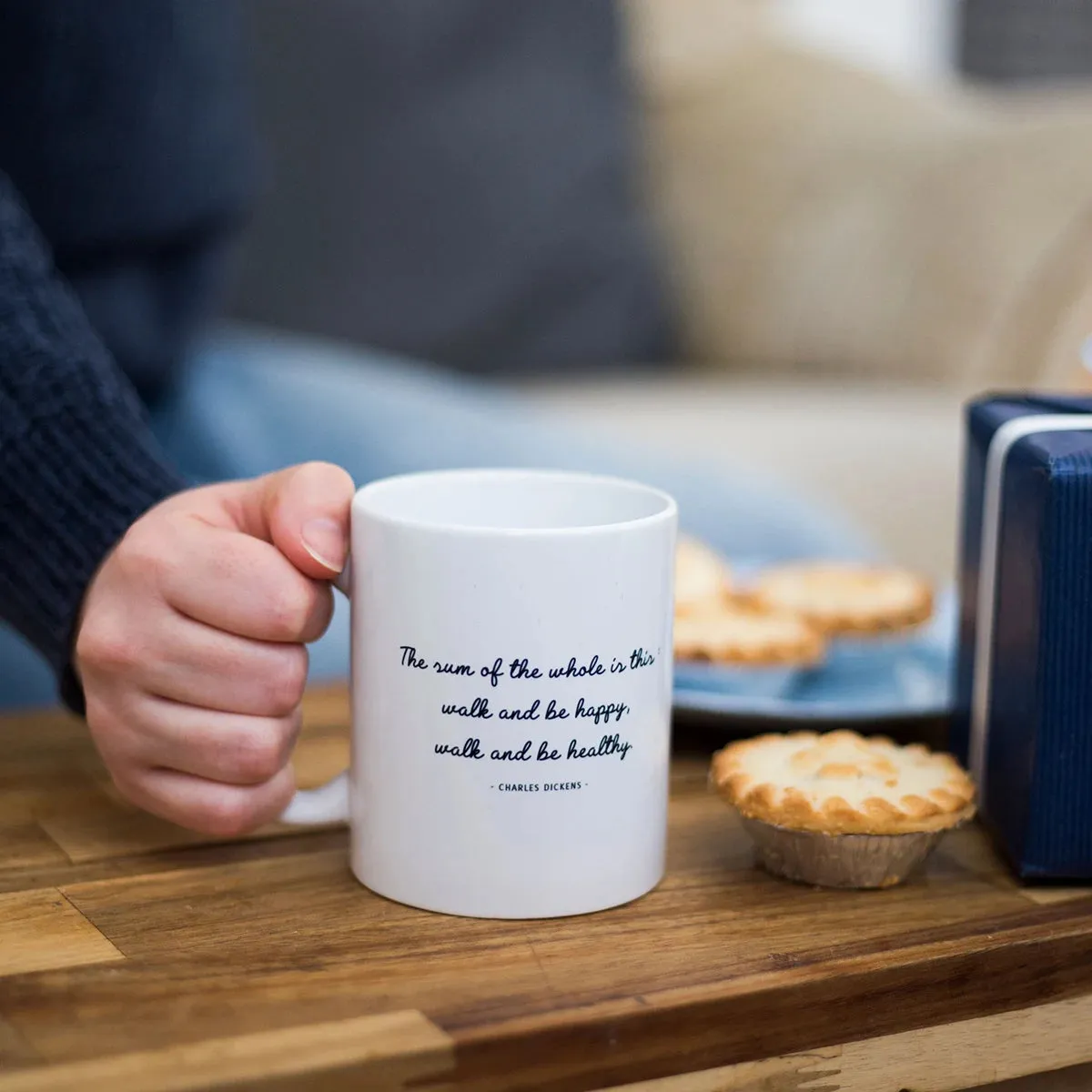 Be Happy Walking Quote Mug
