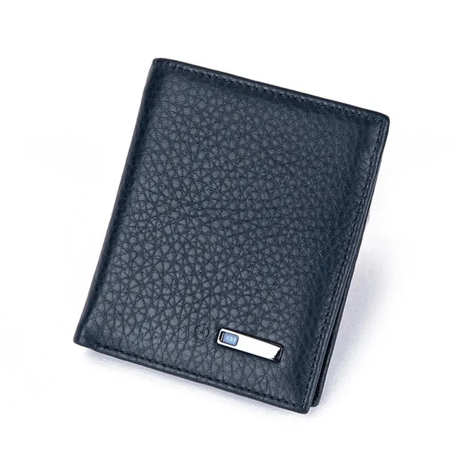 Bluetooth Smart Wallet Men Leather Genuine Anti Lost Intelligent Bluetooth Purse Male Card Holders carteira