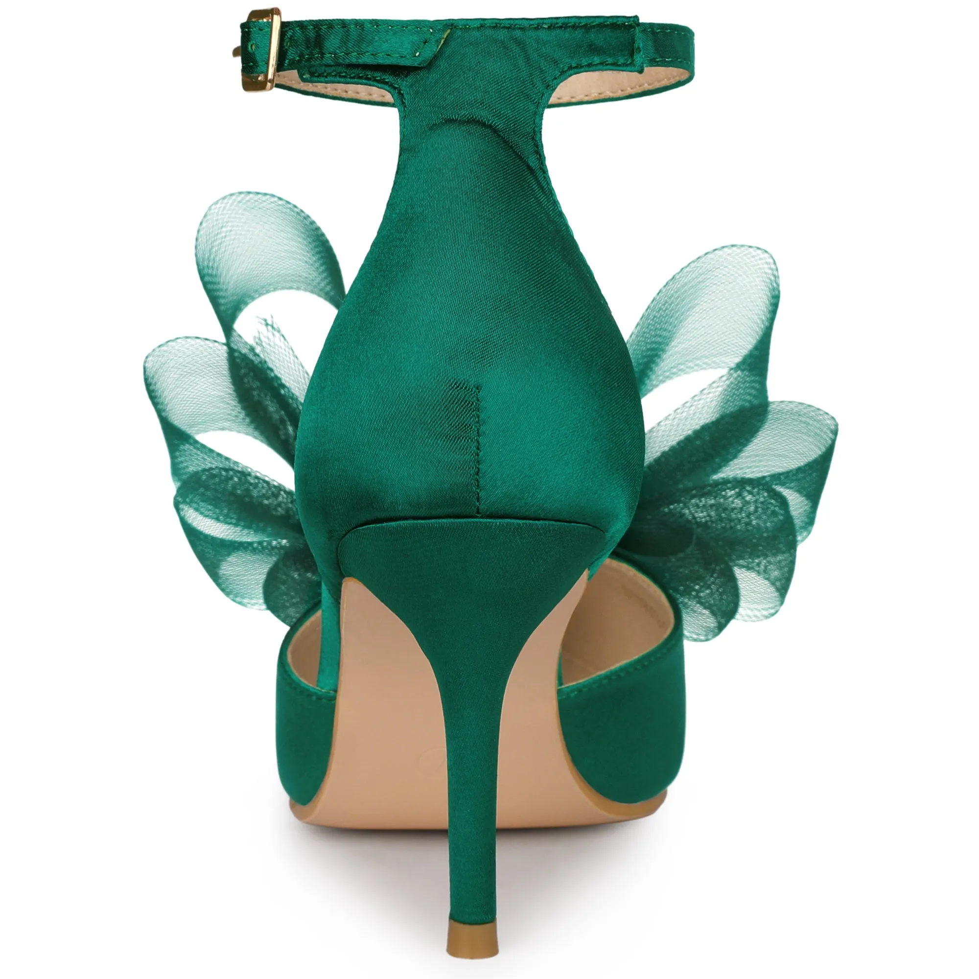 Bow Tie Pointed Toe Ankle Strap Stiletto High Heel Pumps