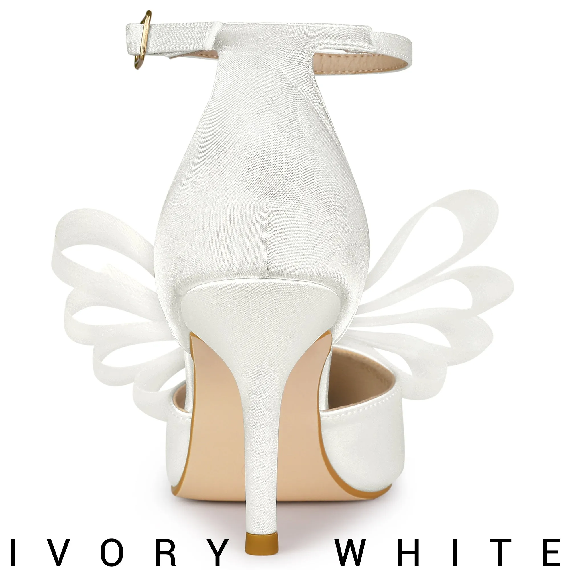 Bow Tie Pointed Toe Ankle Strap Stiletto High Heel Pumps