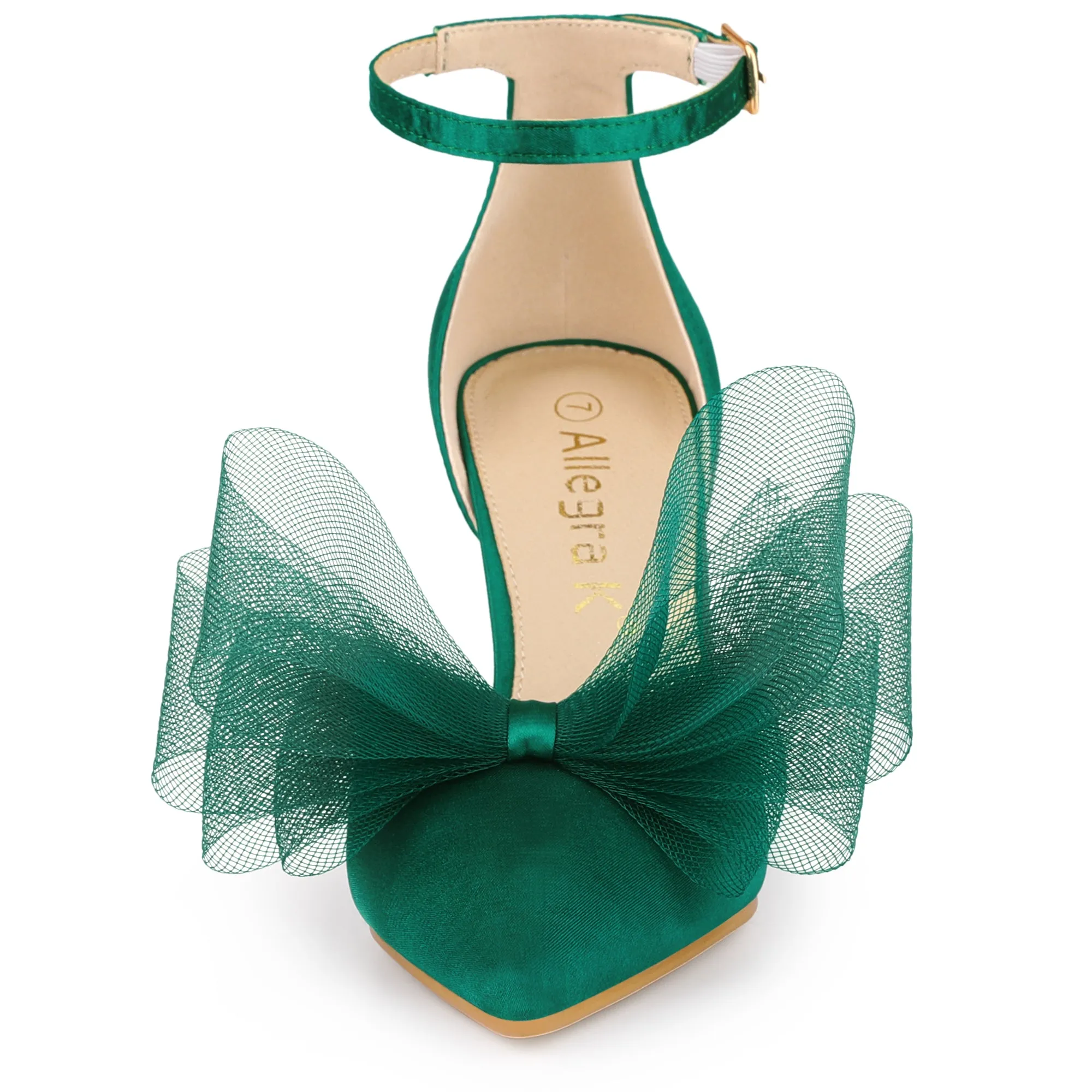 Bow Tie Pointed Toe Ankle Strap Stiletto High Heel Pumps