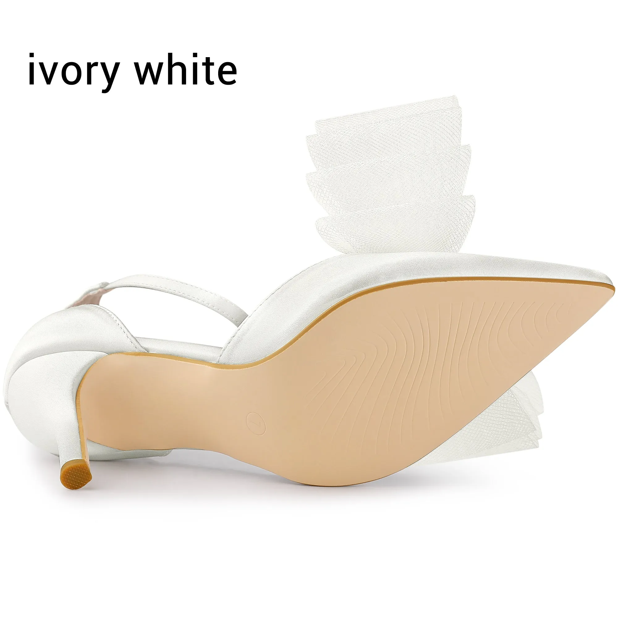 Bow Tie Pointed Toe Ankle Strap Stiletto High Heel Pumps