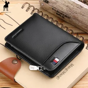Brand  Genuine Leather Men Wallet with Card Holder Man Luxury Short Wallet