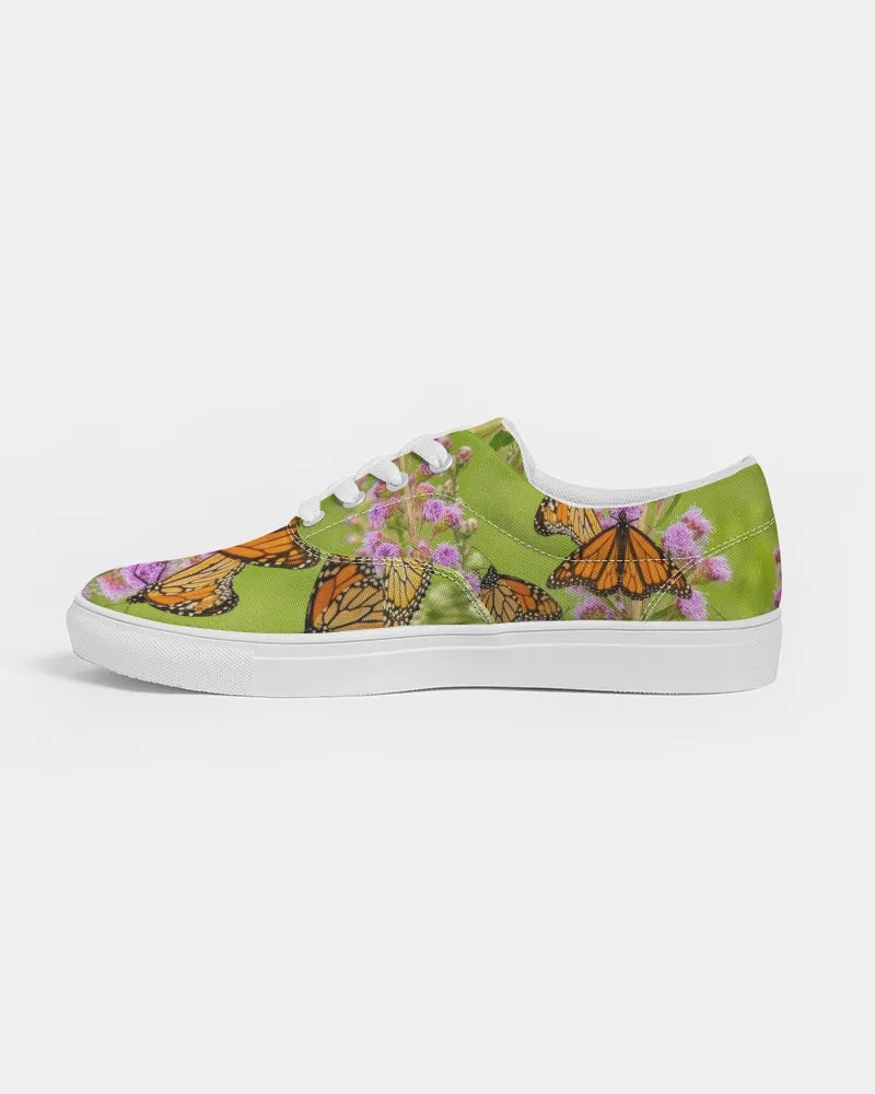 Butterfly Paradise Art Shoes Women's Lace Up Canvas Shoe