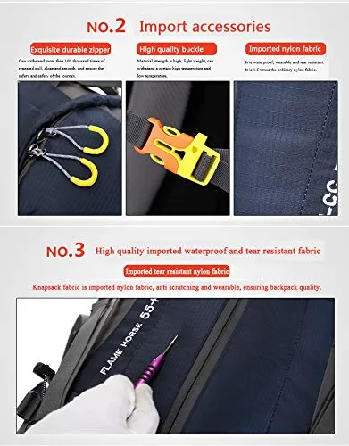 Caissip Packable Travel Hiking Backpack Daypack Lightweight Ultra Large 55L Venture Backpack