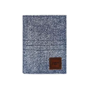 CANVAS & AWL Hand Stain Canvas Unisex Casual Slim Bifold Card Wallet (Indigo Stain)