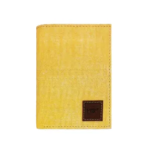 CANVAS & AWL Hand Stain Canvas Unisex Casual Slim Bifold Card Wallet (Turmeric Stain)