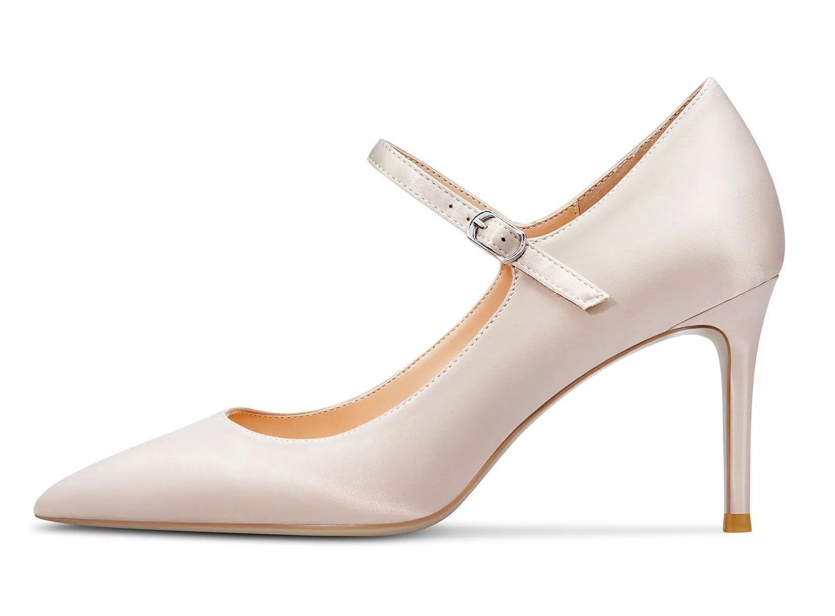 CASTAMERE Women High Heels Pumps Pointed-Toe Mary-Jane Stiletto Pump Evening Shoes 3 Inch Heel
