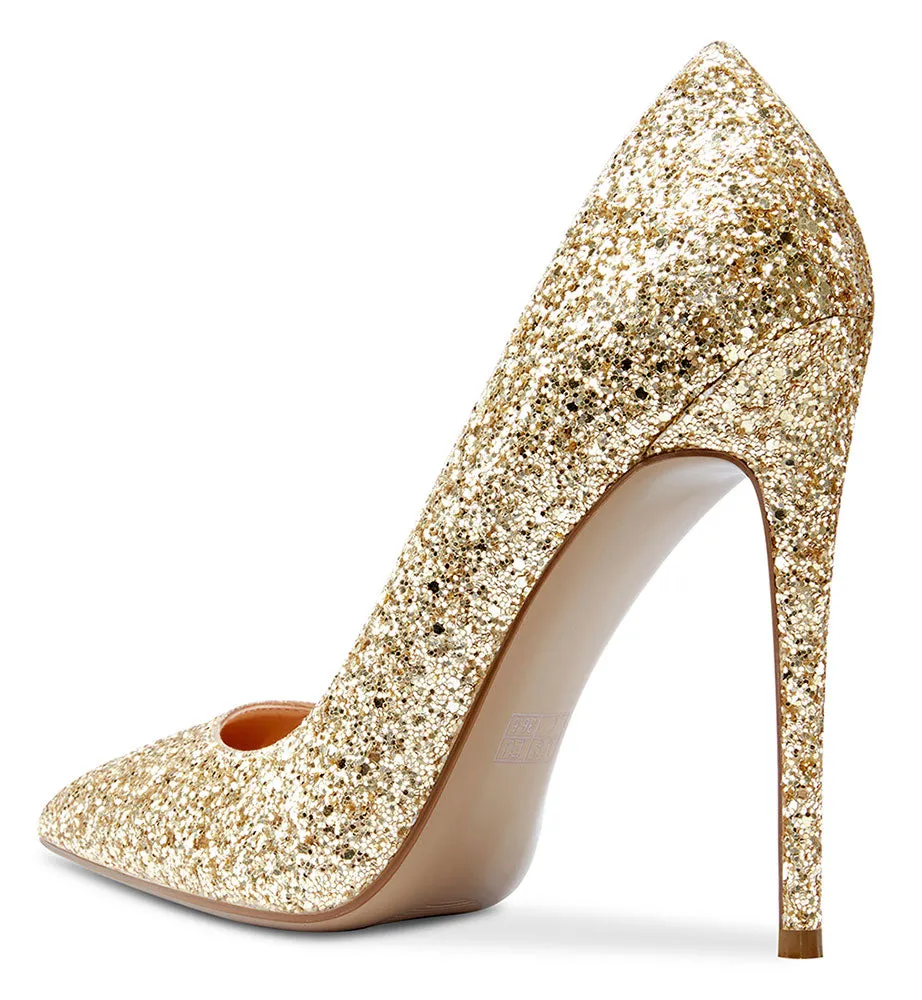 CASTAMERE Womens Sky High Heels Basic Pumps Pointed Toe Stilettos 12CM Heel Glitter Shoes
