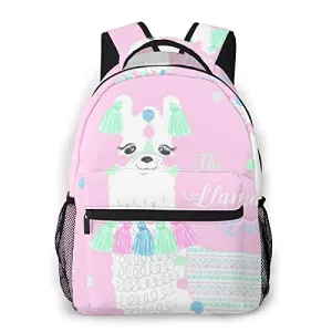 Casual Backpack,Cute Cartoon Llama Alpaca Graphic Design,Business Daypack Schoolbag For Men Women Teen