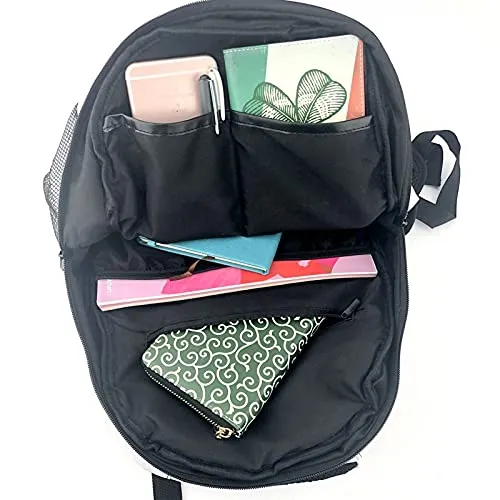 Casual Backpack,Hummingbird Swirled Leaves With Blossomi,Business Daypack Schoolbag For Men Women Teen