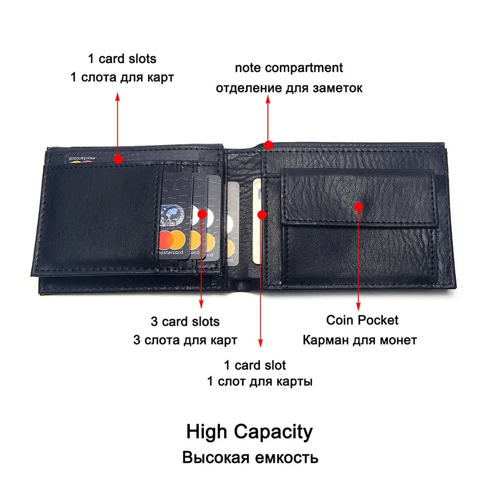 Casual Men's Wallets Leather Solid Luxury Wallet Men Pu Leather Slim Bifold Short Purses Credit Card Holder Business Male Purse