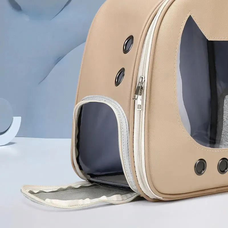 Cat backpack Light color transparent pet bag large space comfortable breathable cat backpack; Cat Backpack Carrier