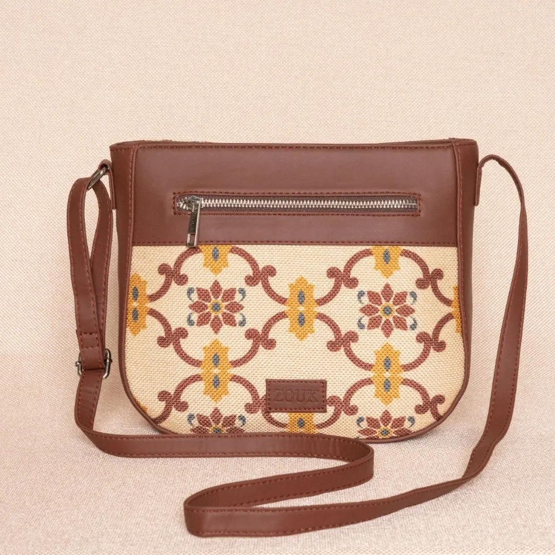 Chandra Mahal Raj Gadi Motif U-Shaped Sling Bag