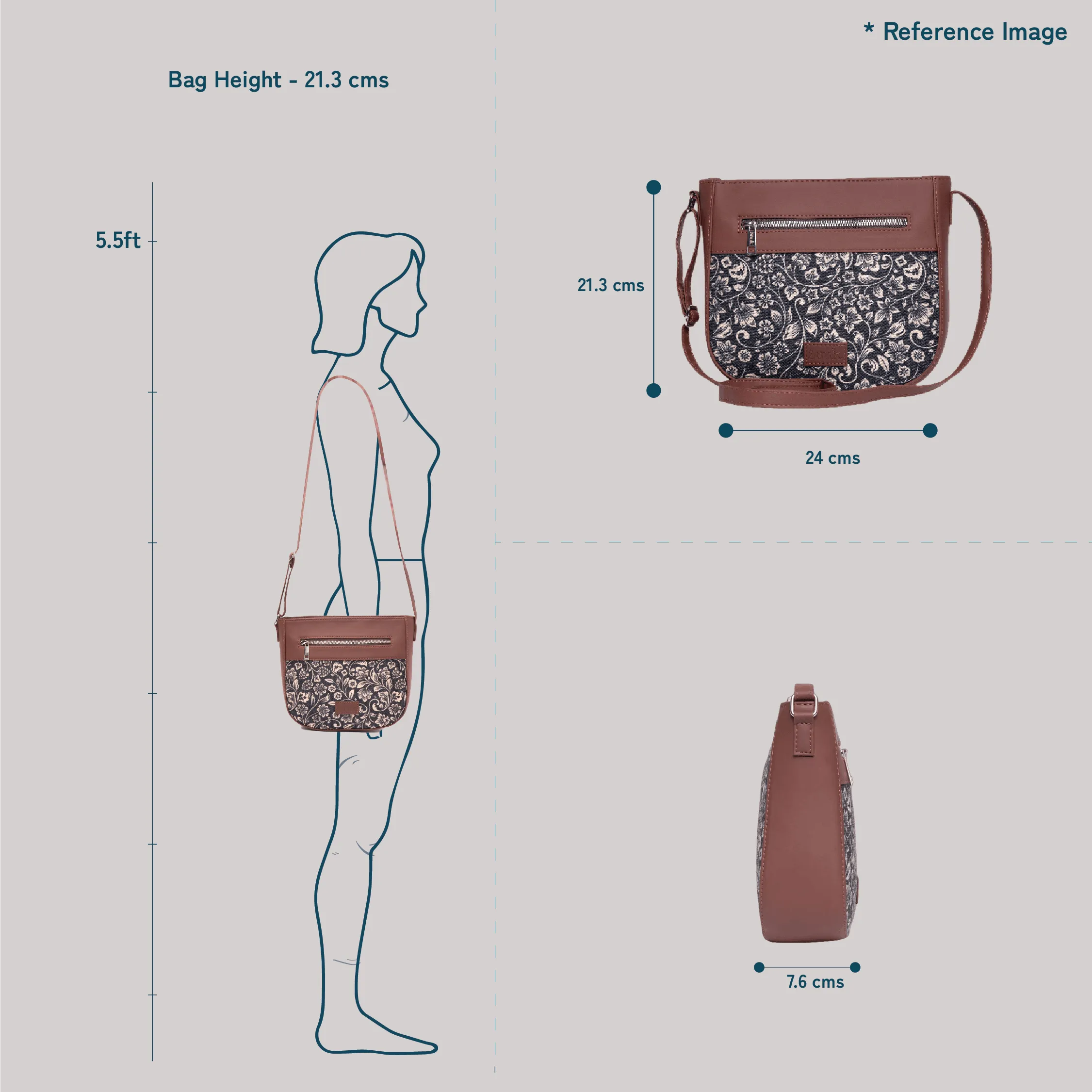 Chandra Mahal Raj Gadi Motif U-Shaped Sling Bag