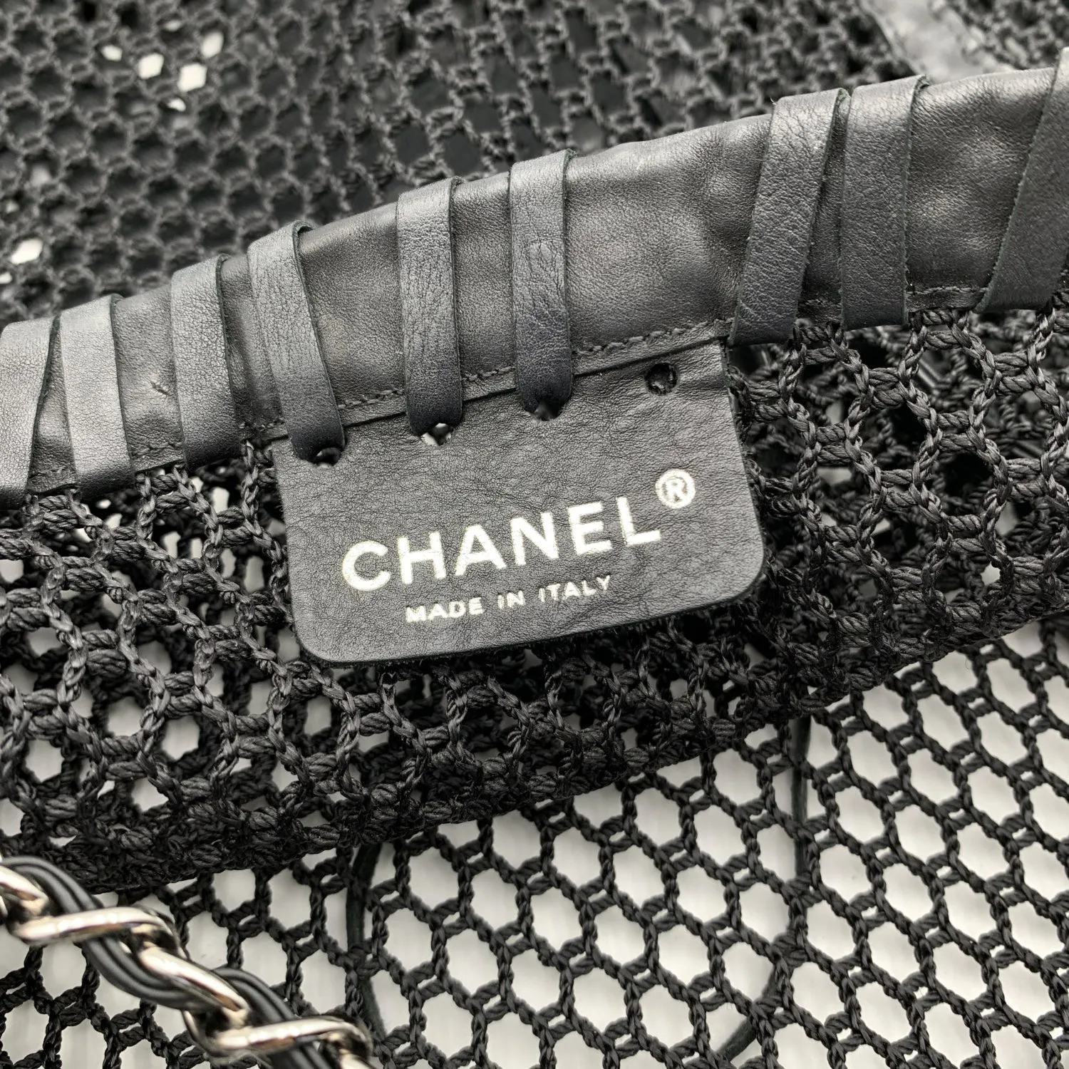 CHANEL Limited Edition Resort 2011 Black Fringe Mesh Tote Bag