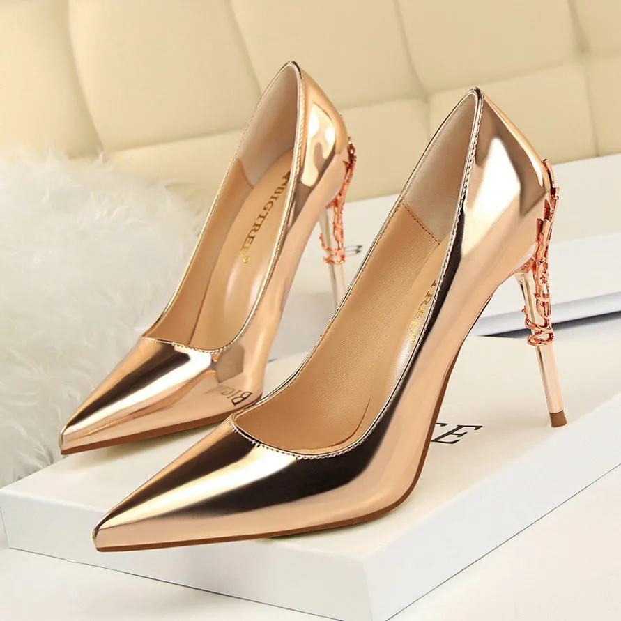 Charming Pointed Toe Low Cut Stiletto High Heels Party Shoes