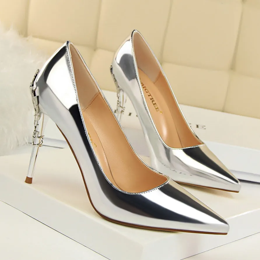 Charming Pointed Toe Low Cut Stiletto High Heels Party Shoes