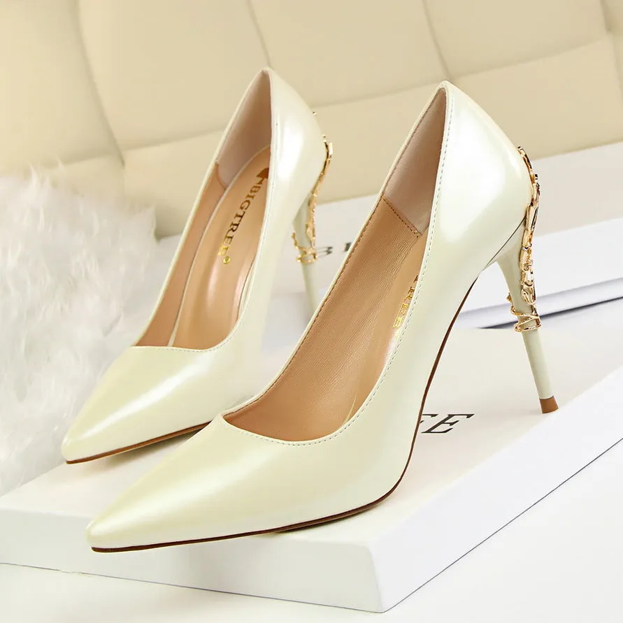 Charming Pointed Toe Low Cut Stiletto High Heels Party Shoes