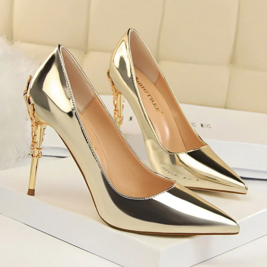 Charming Pointed Toe Low Cut Stiletto High Heels Party Shoes