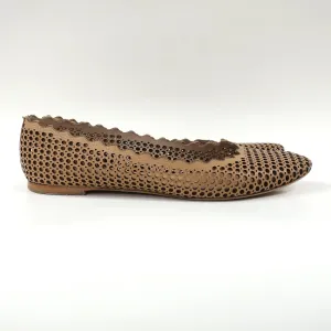 CHLOÉ LAUREN PERFORATED LEATHER BALLET FLATS