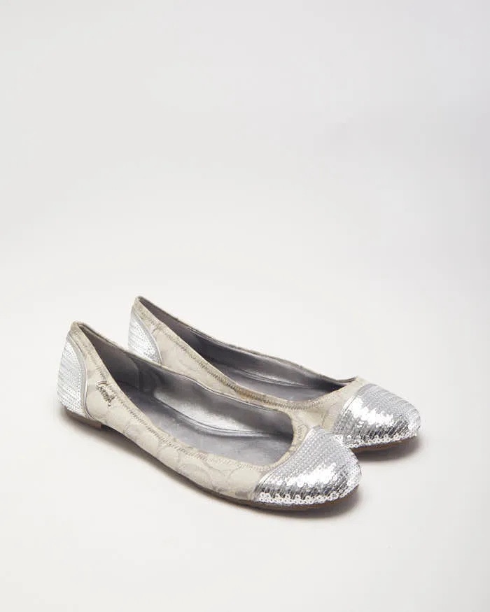 Coach Sequin Monogram Ballet Flats - UK6.5