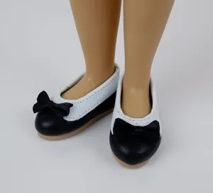 Collared Ballet Flats - Black & White