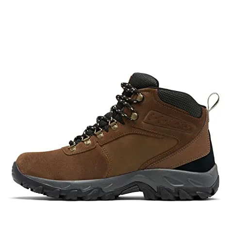 Columbia Men's Newton Ridge Plus II Suede Waterproof Hiking Shoe, Dark Grey/Gold Amber, 11