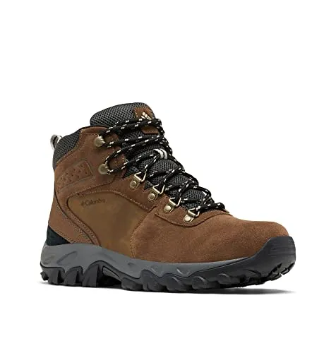 Columbia Men's Newton Ridge Plus II Suede Waterproof Hiking Shoe, Dark Grey/Gold Amber, 11