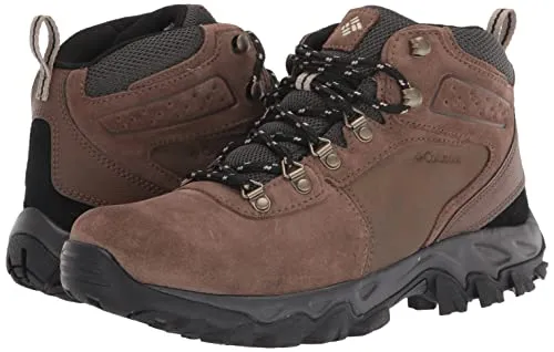 Columbia Men's Newton Ridge Plus II Suede Waterproof Hiking Shoe, Dark Grey/Gold Amber, 11