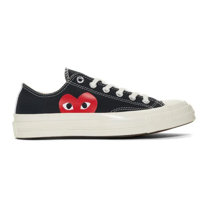 Comme des Garcons Play Black Converse Edition Half Heart Chuck 70 Low Sneakers
