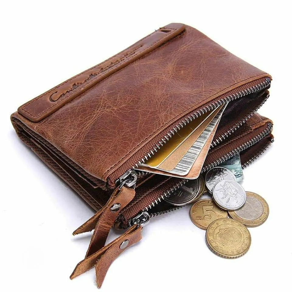 Contact's Vintage Crazy Horse Cowhide Genuine Leather Wallet  N0029