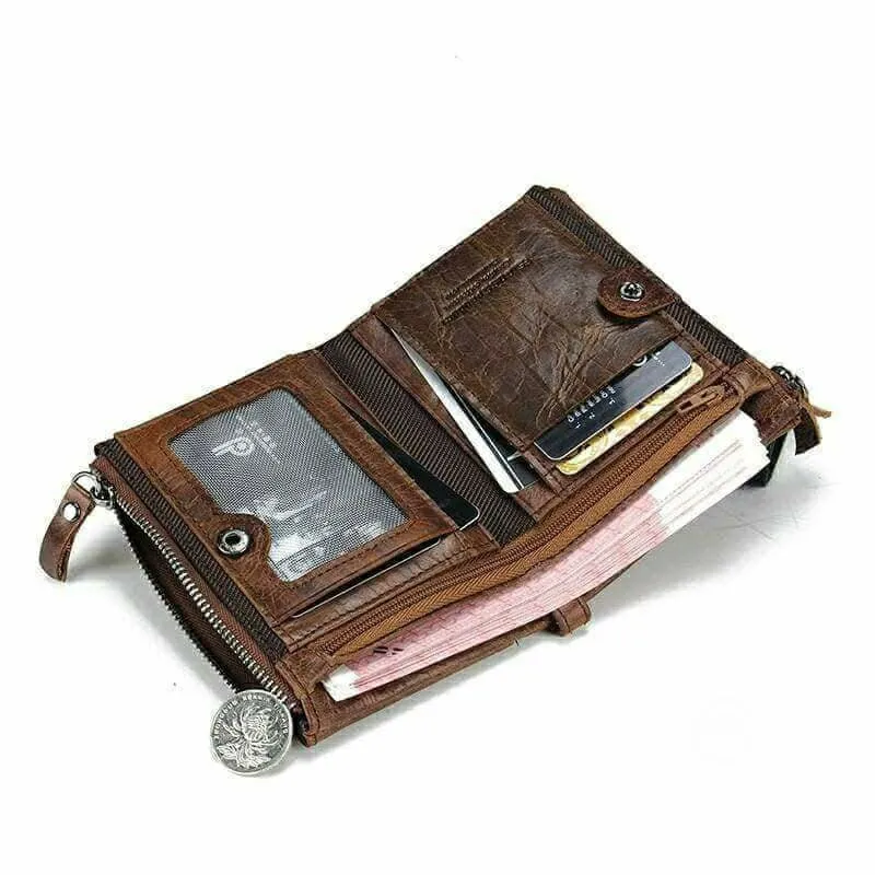 Contact's Vintage Crazy Horse Cowhide Genuine Leather Wallet  N0029