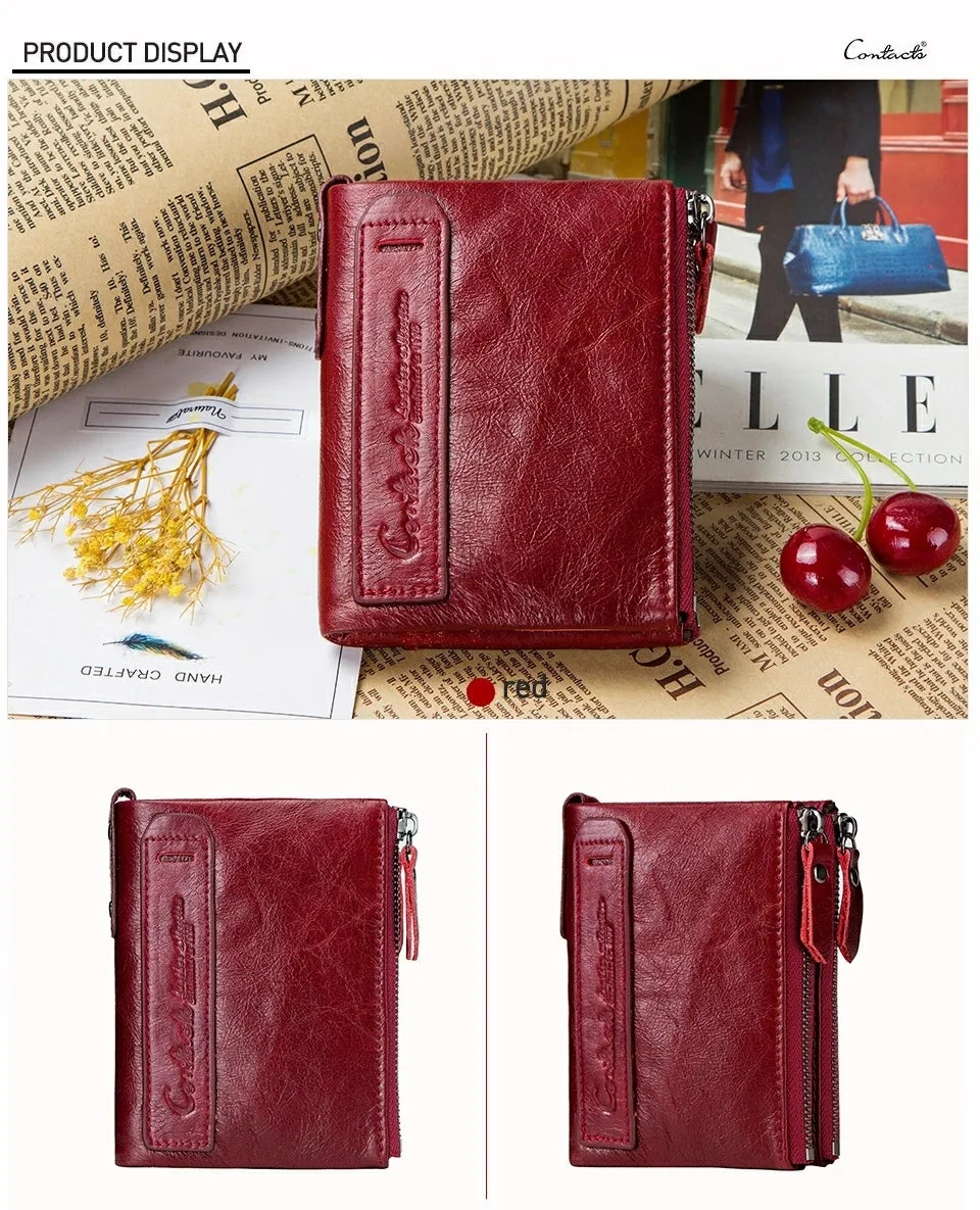 Contact's Vintage Crazy Horse Cowhide Genuine Leather Wallet  N0029
